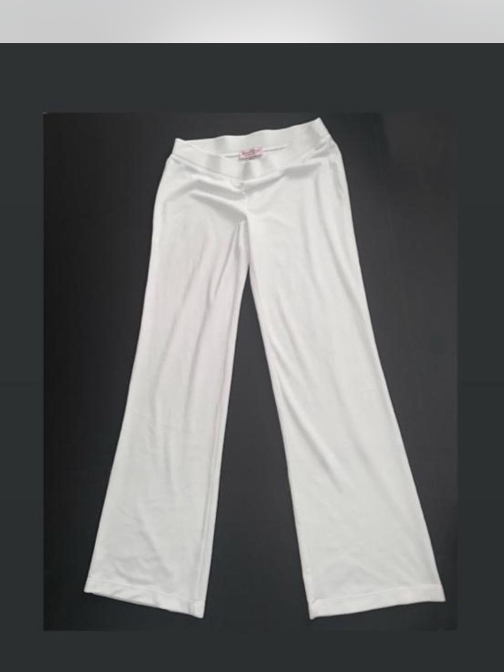 Juicy Couture Rhinestone White Wide-Leg Sweatpants